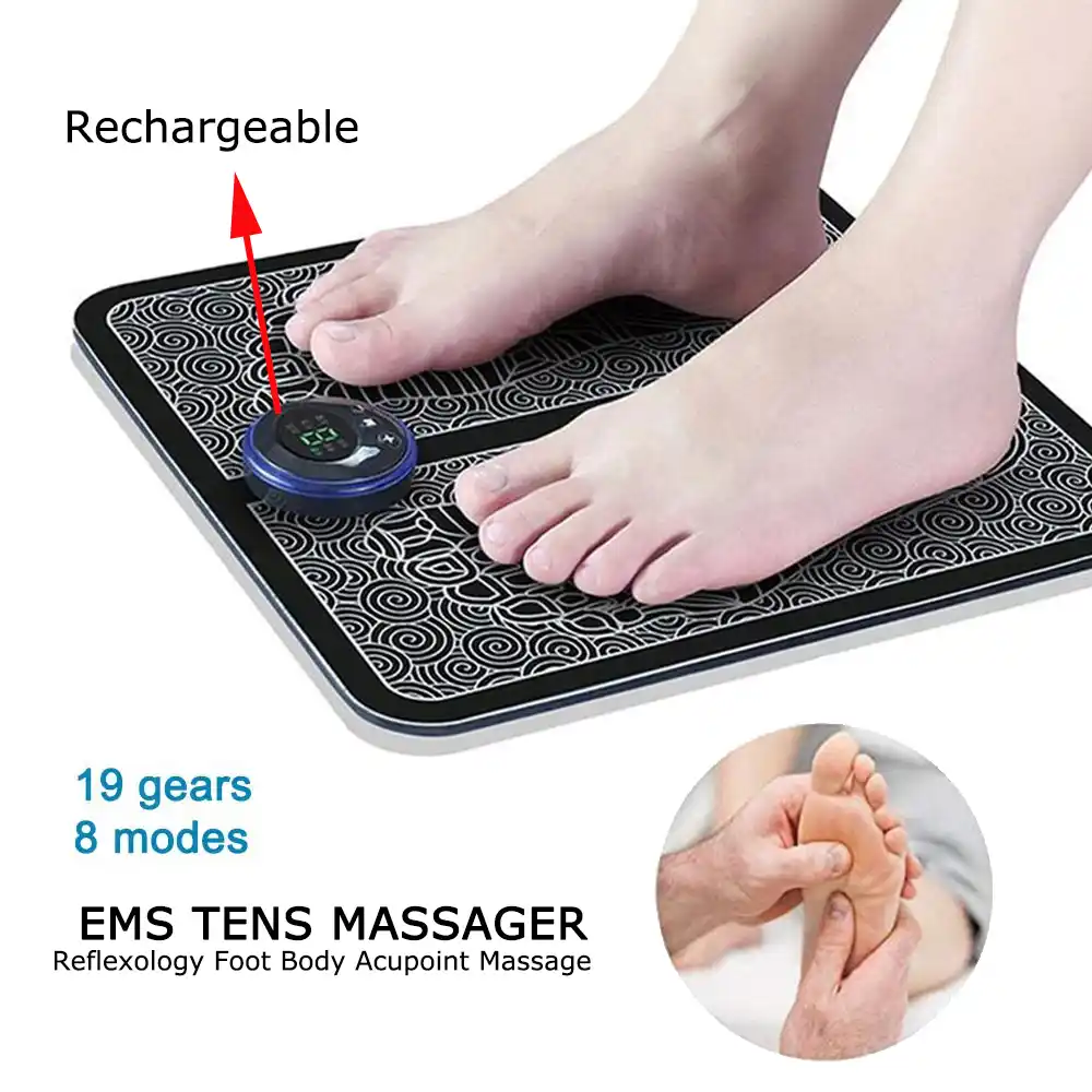 EMS Foot Massage Mat USB Rechargeable Blood Circulation Muscle Stimulator Pad