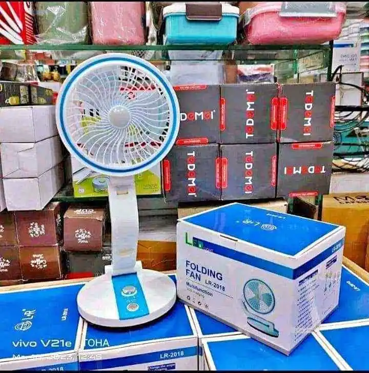 LR Fan (Adjustable Rechargeable Folding Fan With Led Light)