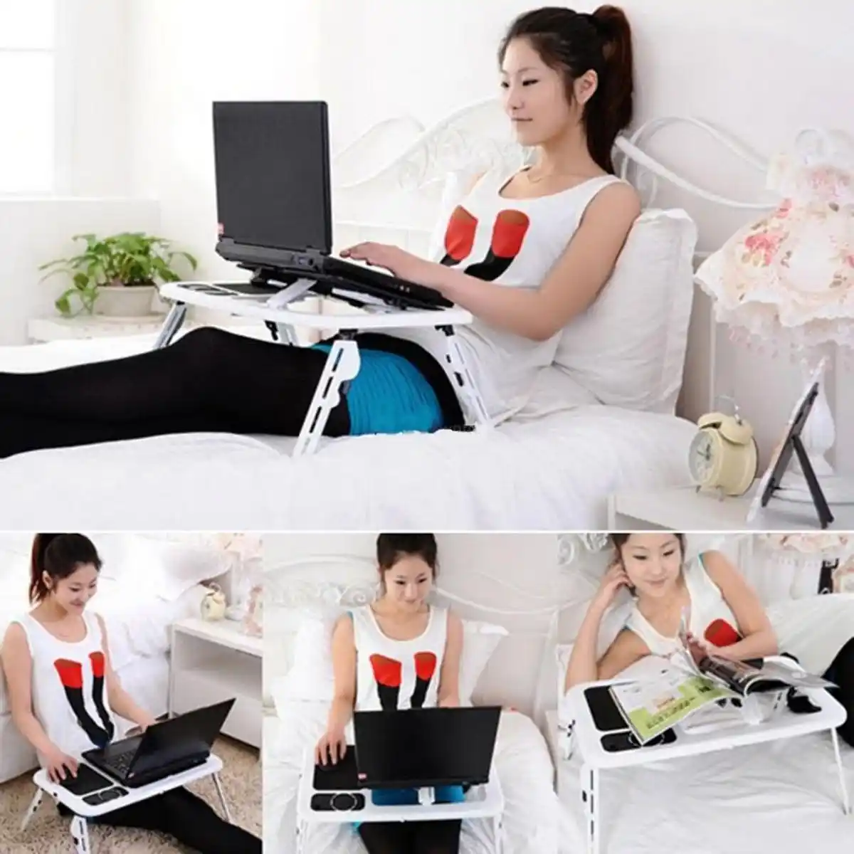 Portable Laptop Table Desk, Adjustable Height E-Table