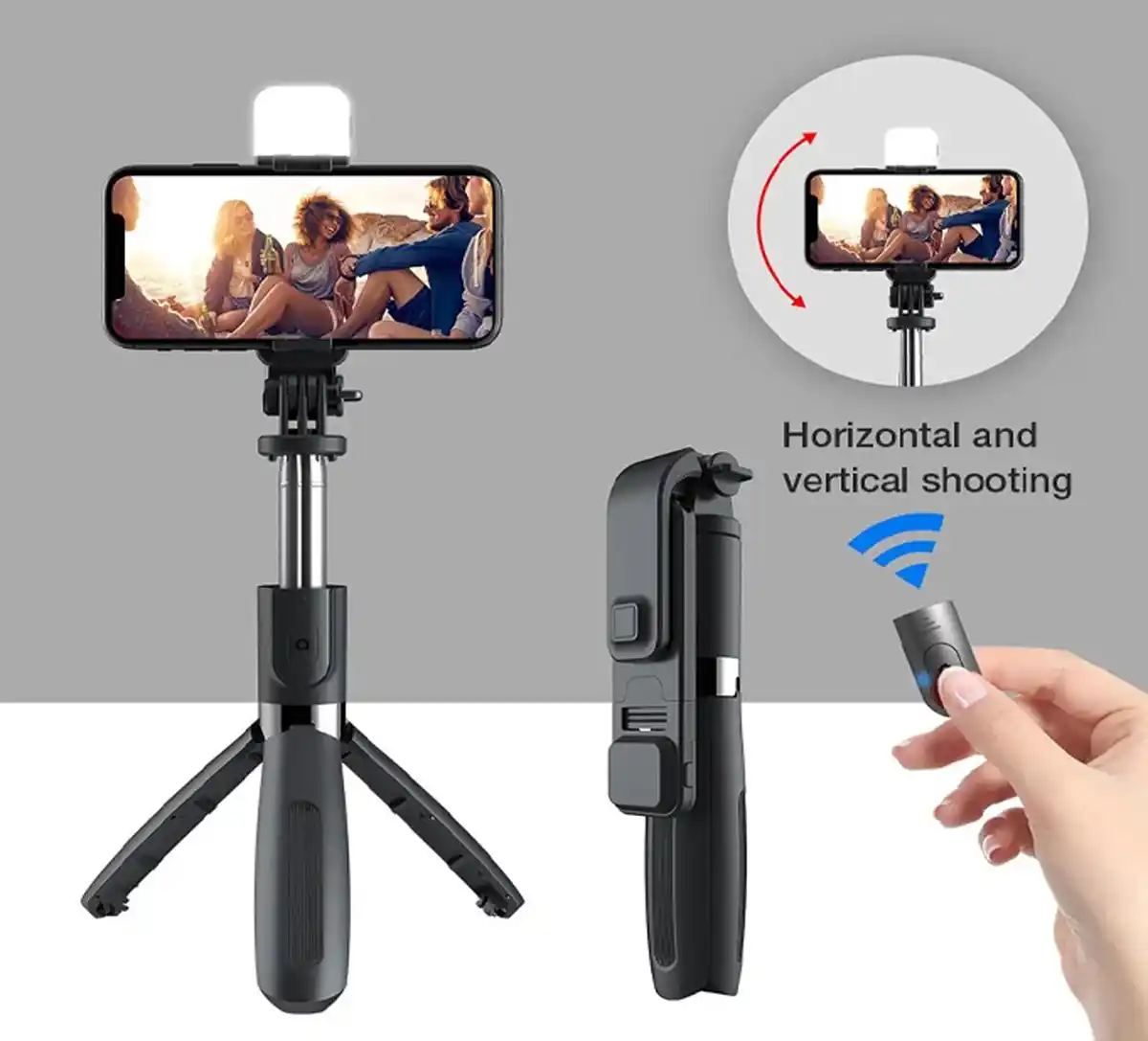 Led light Wirless Bluetooth selfie stick