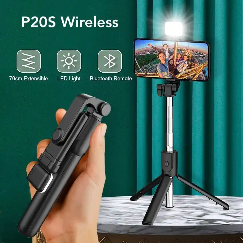 Led light Wirless Bluetooth selfie stick