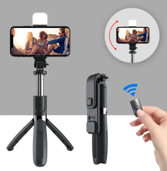 Led light Wirless Bluetooth selfie stick