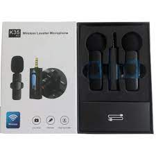 K35 dual wireless microphone 100% authentic for smartphone, DSLR Camera,And Speakers