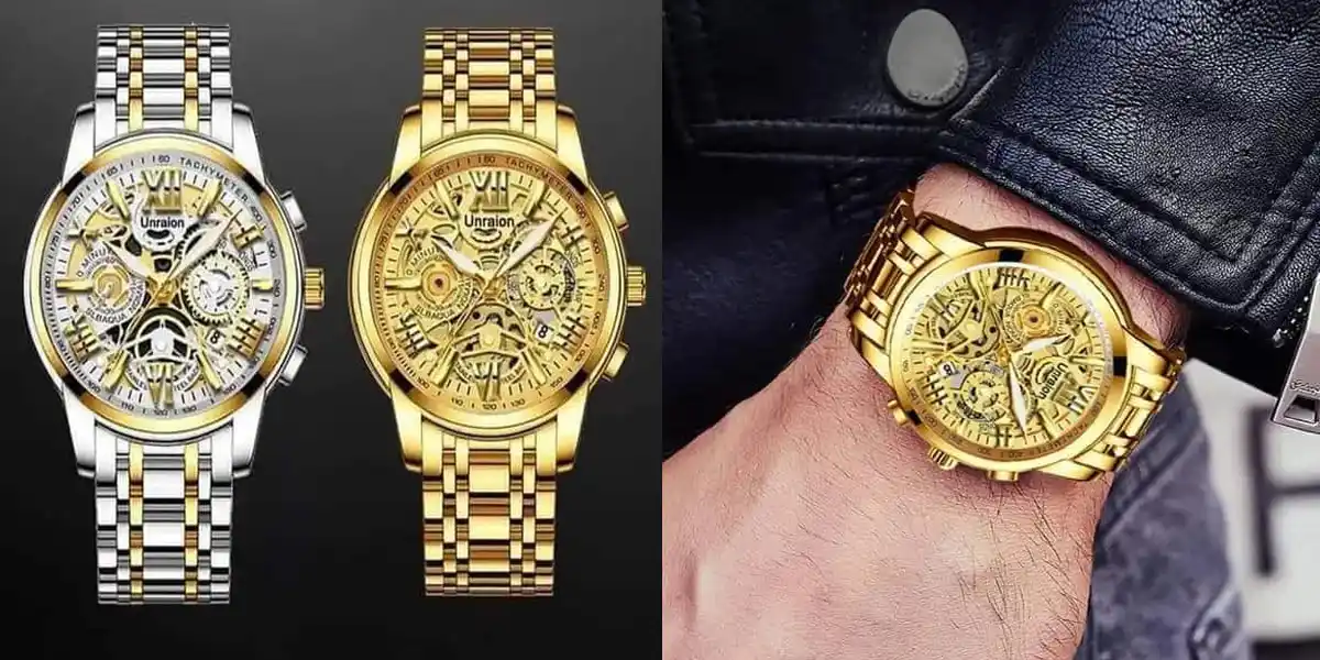 Unraion Stainless Steel Men's Quarts Watches