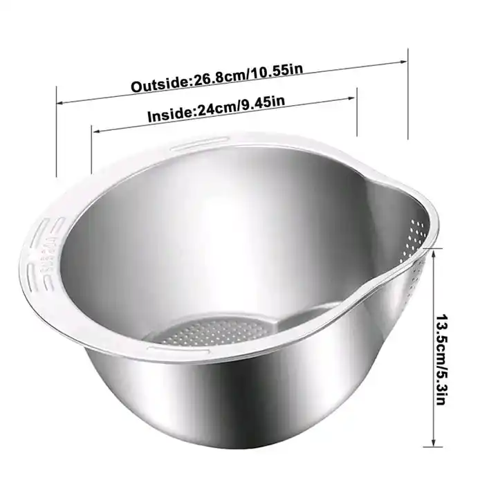 Rice Washing Strainer Bowl